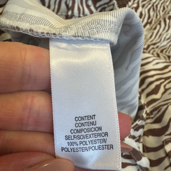 Wayf Brown White Zebra Print High Rise Pants Jeans Straight Leg XS 27 x 30 NEW - Picture 9 of 9